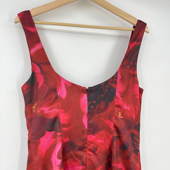 Lovers and Friends | NWT Carpenter Mini Dress in Rhoda Floral Multi Red Satin M - Picture 7 of 11